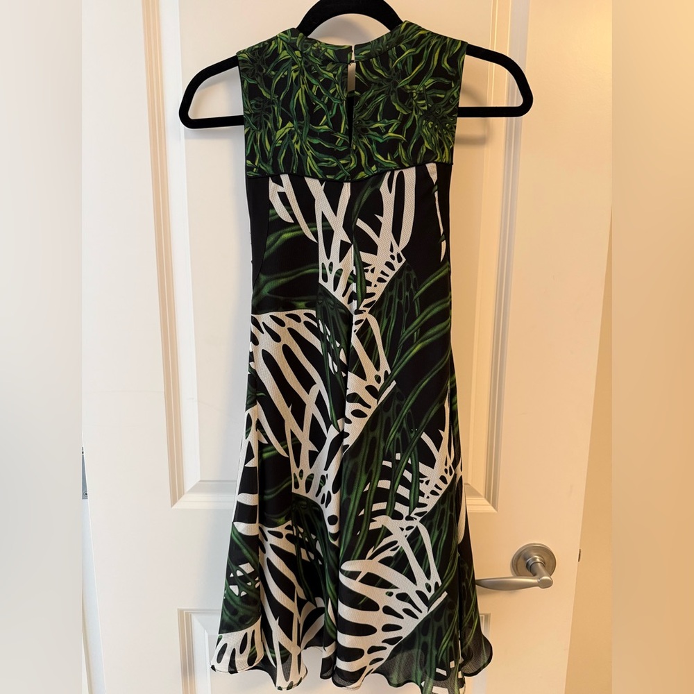 Proenza Schouler Resort 2014 Airbrush Monstera Printed Chiffon Dress Size 4 NWT - Picture 4 of 8